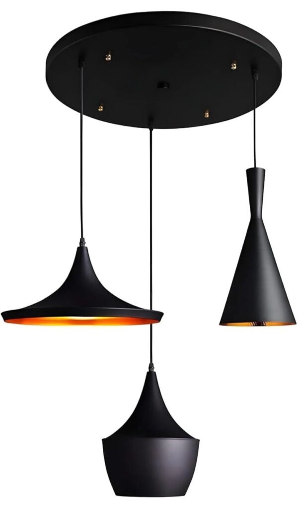 Trio Elegance Black Pendant Light - Image 3