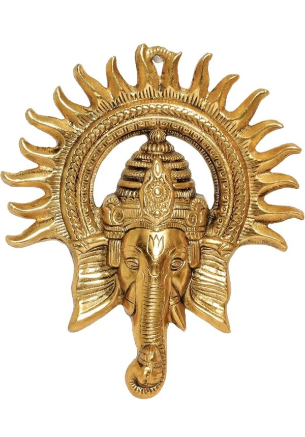 Golden Sun Halo Lord Ganesha Wall Hanging - Image 4