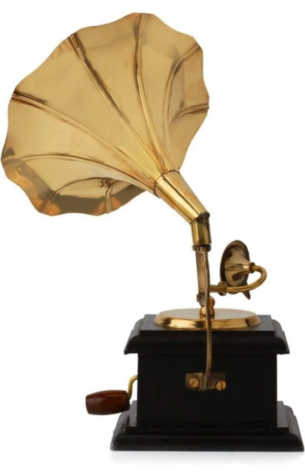 Vintage Brass Miniature Gramophone Showpiece - Image 5