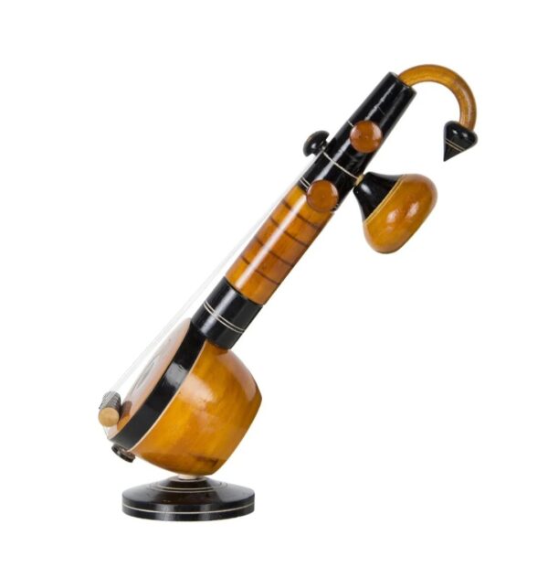 Miniature Wooden Veena Showpiece - Image 3