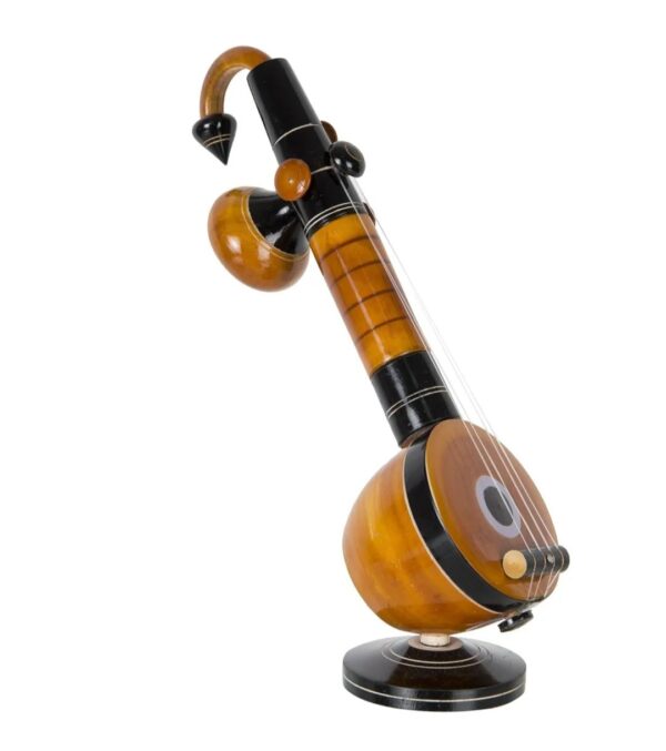 Miniature Wooden Veena Showpiece - Image 2