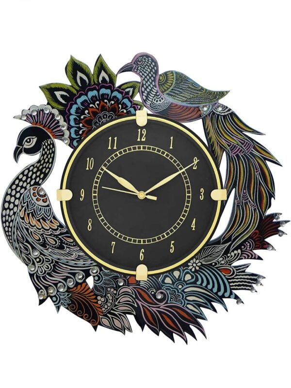 Artistic Peacock Wall Clock - Image 4