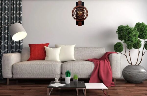 Wooden Analog Wall Clock - Image 2