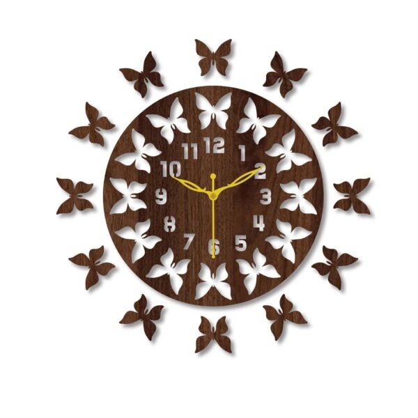 Butterfly Bliss Wooden Wall Clock - Image 4