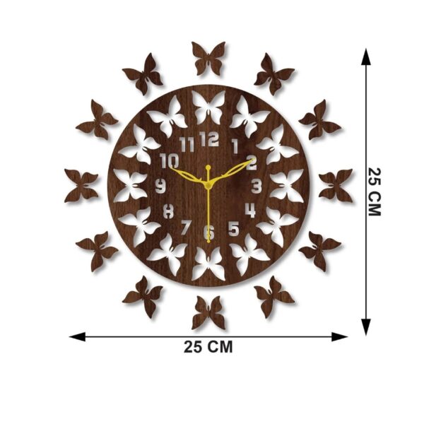 Butterfly Bliss Wooden Wall Clock - Image 3