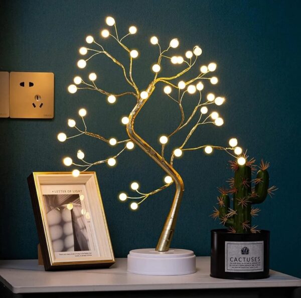Golden LED Bonsai Tree Lamp - Image 2