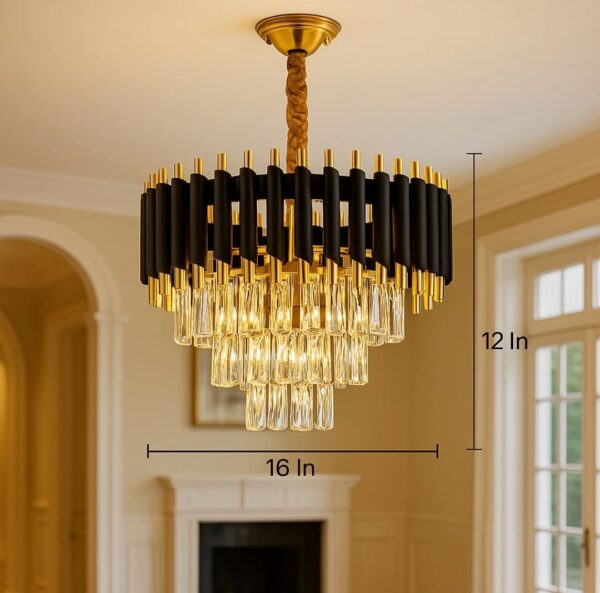 Luxe Noir Crystal Chandelier - Image 3