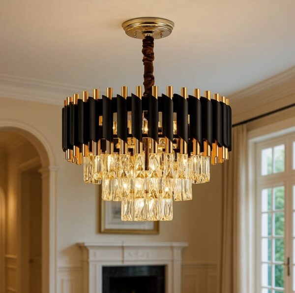 Luxe Noir Crystal Chandelier - Image 2