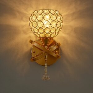 Golden Crystal Glow Wall Sconce