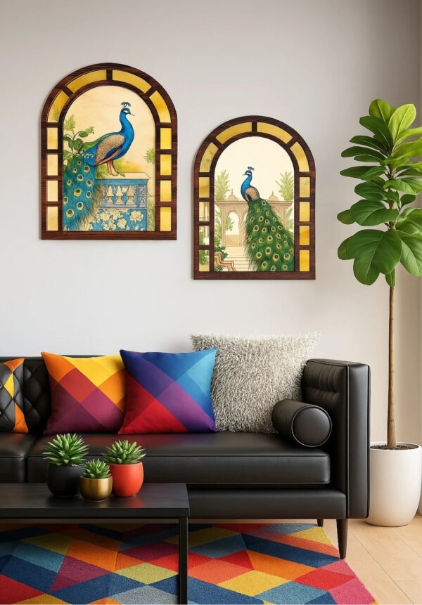 Peacock Majesty Wall Art Set - Image 2