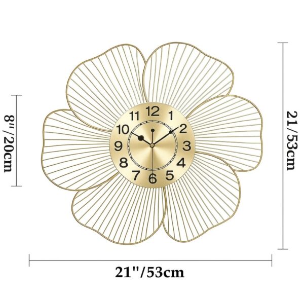 Golden Petal Wall Clock - Image 2