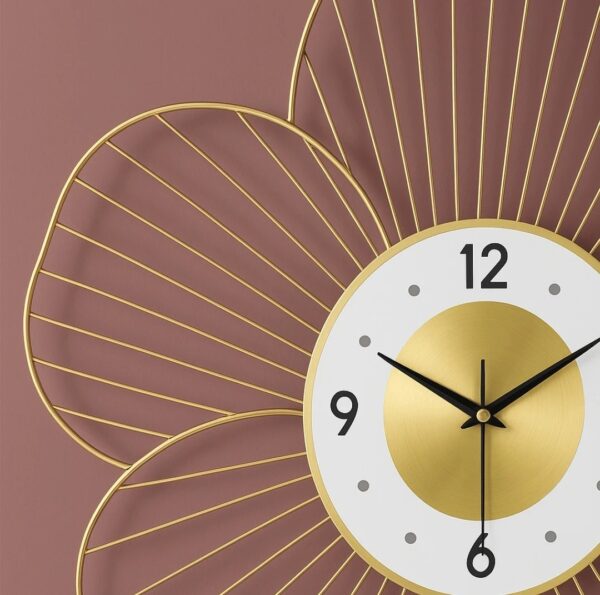Golden Petal Wall Clock - Image 4