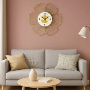 Golden Petal Wall Clock