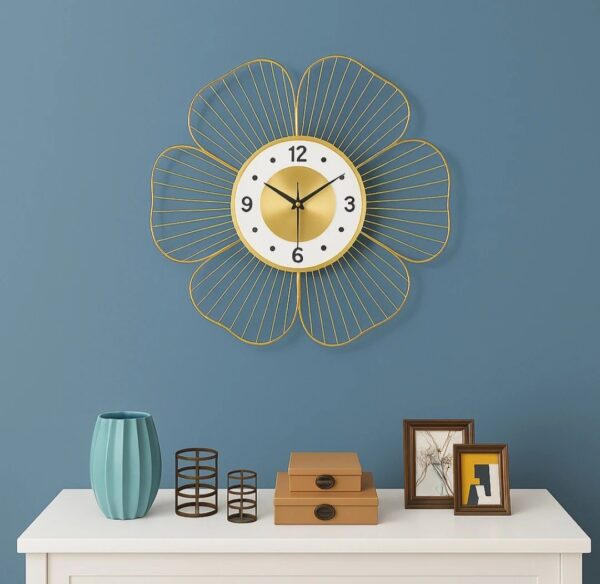 Golden Petal Wall Clock - Image 3