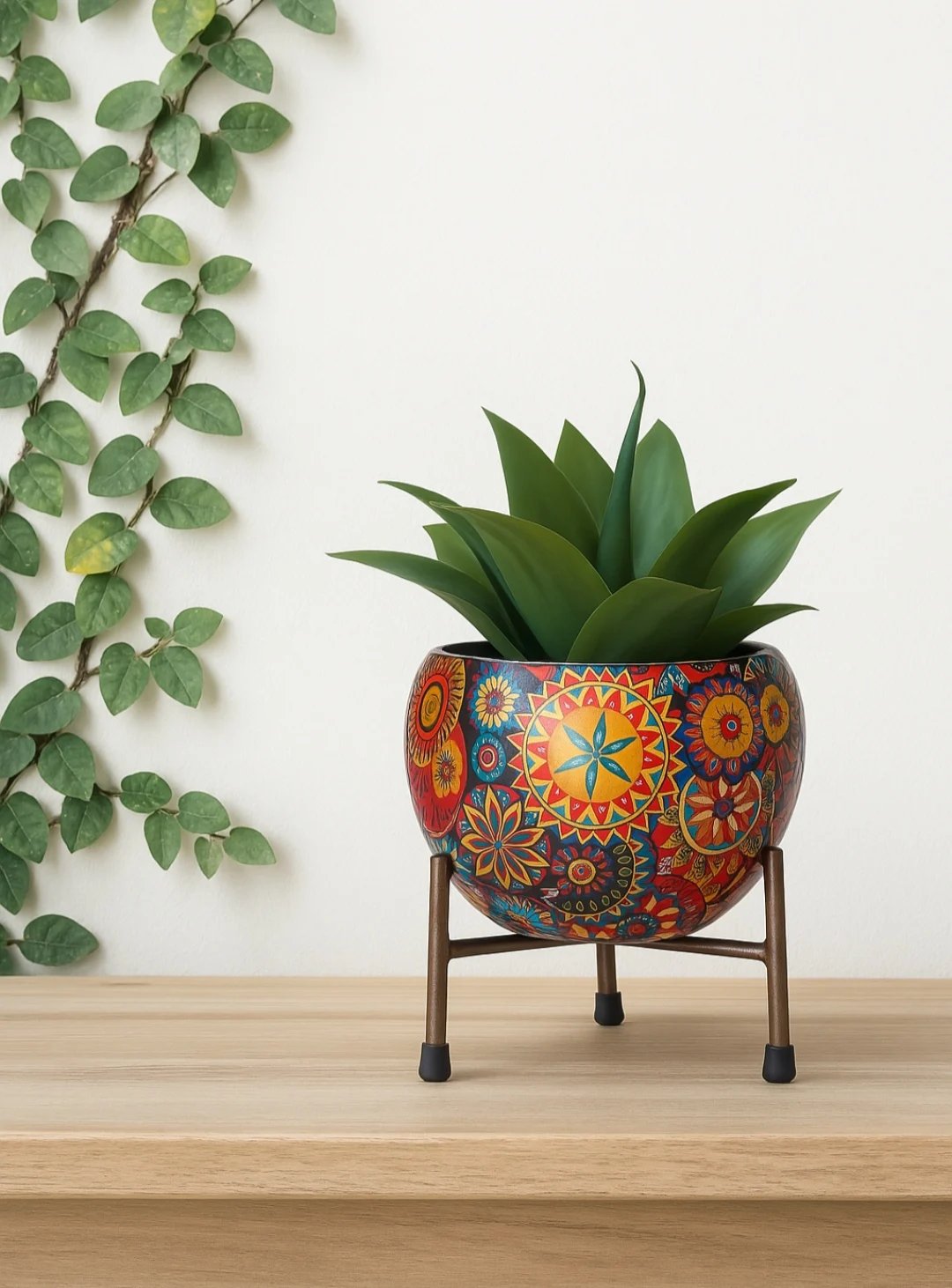 Mandala Art Ceramic Pot
