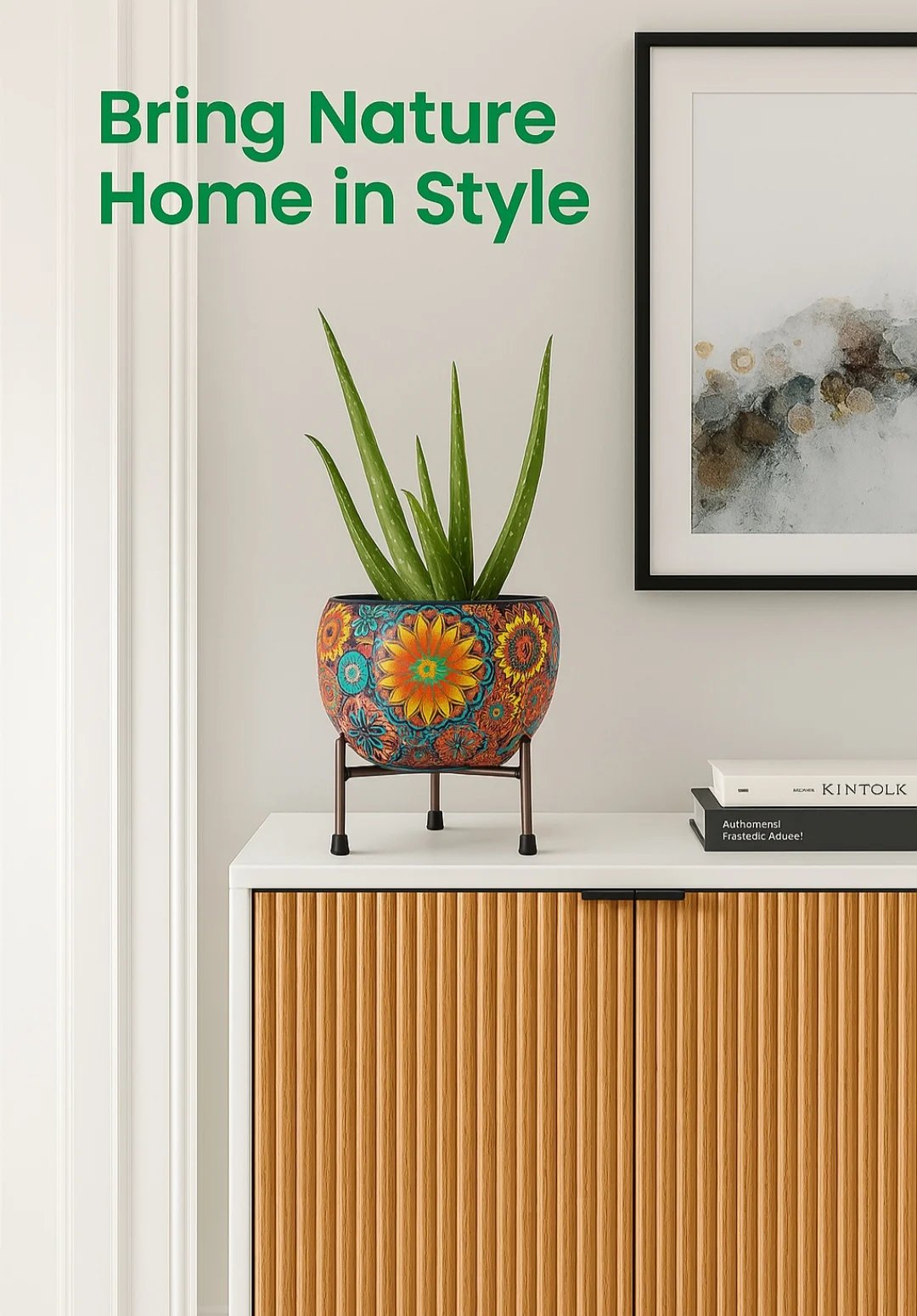 Mandala Art Ceramic Pot - Image 3