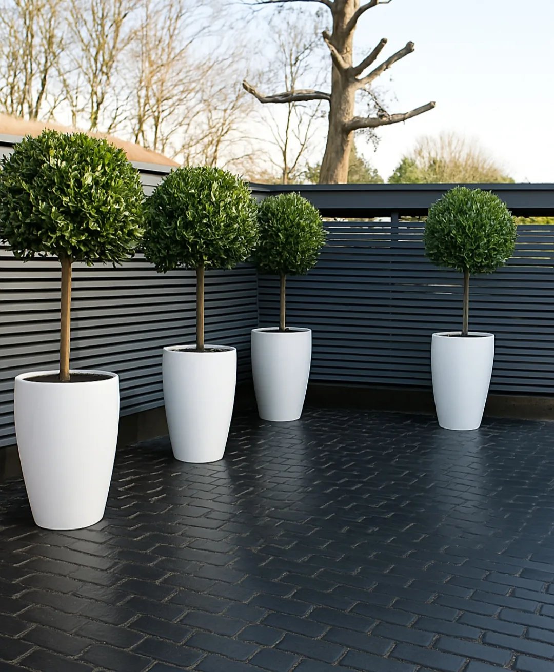 Glossy White Tapered Planter - Image 3
