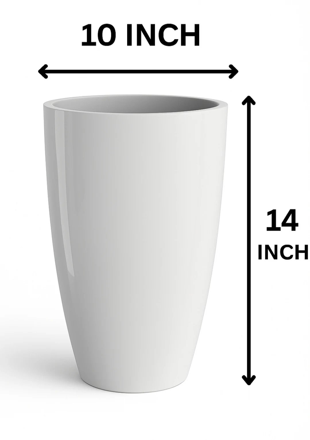 Glossy White Tapered Planter - Image 5