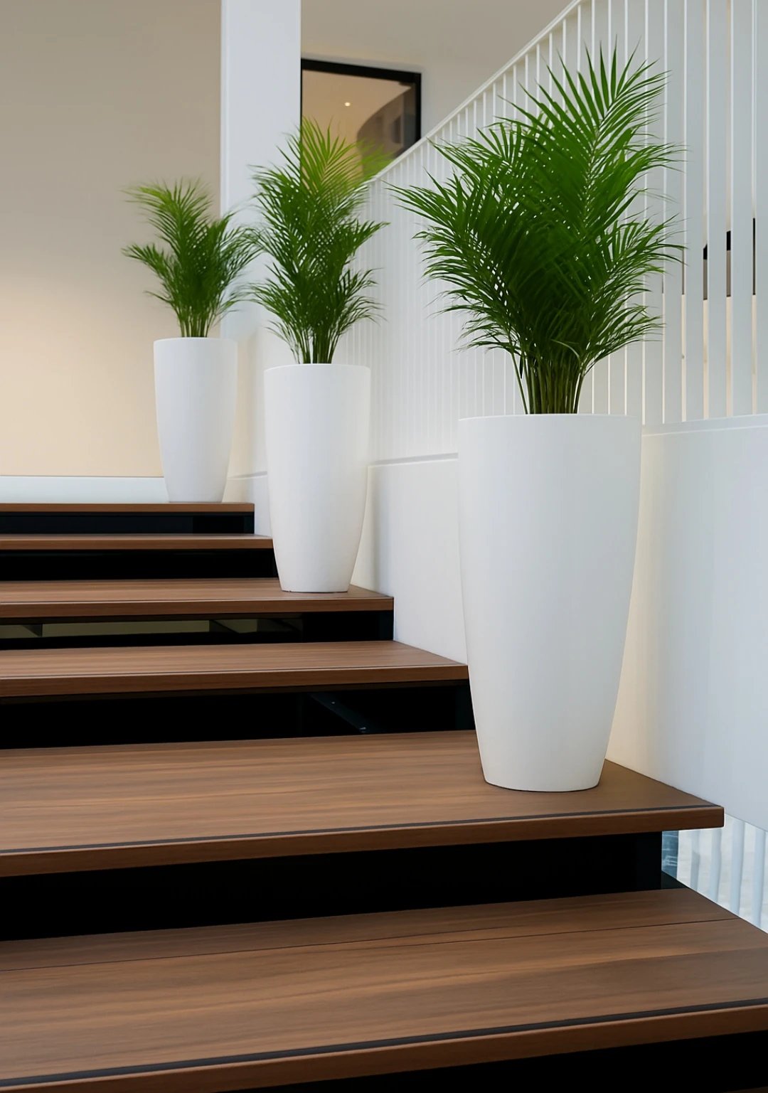 Glossy White Tapered Planter - Image 2