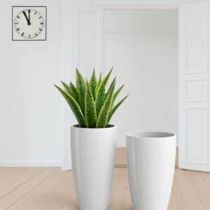 Glossy White Tapered Planter