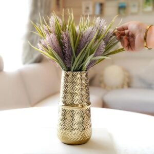Golden Chevron Vase