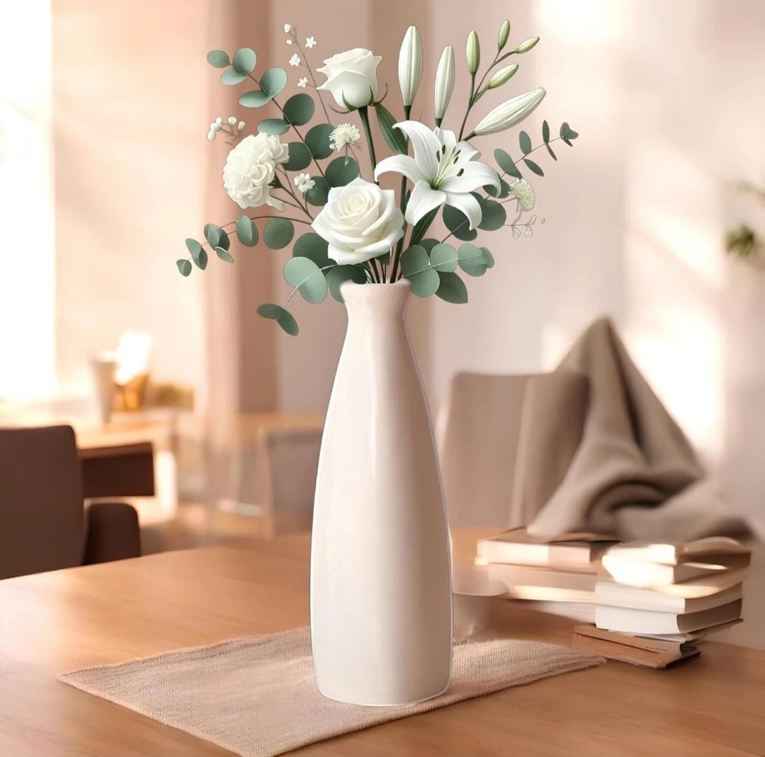 Elegant Ivory Ceramic Vase - Image 2