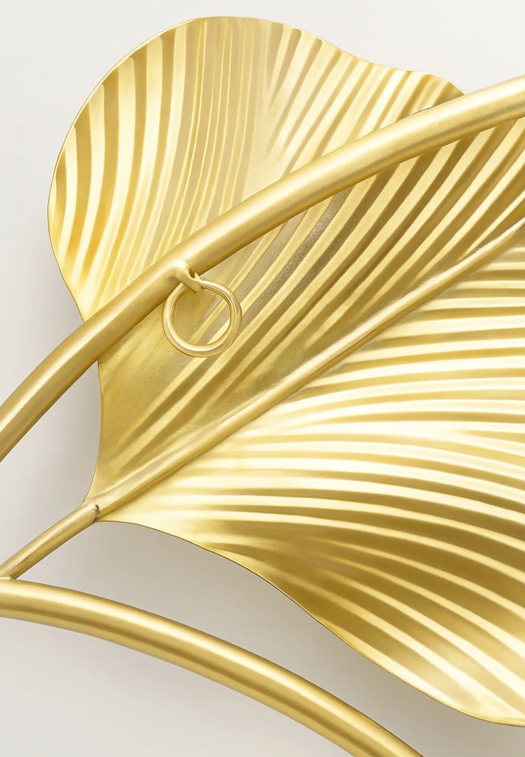 Metallic Abstract Ginkgo Leaf Wall Art – Teal & Gold Finish - Image 5