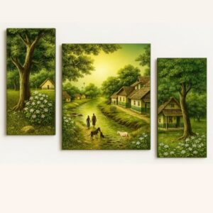 Tranquil Village Pathway 3-Piece Wall Art Set