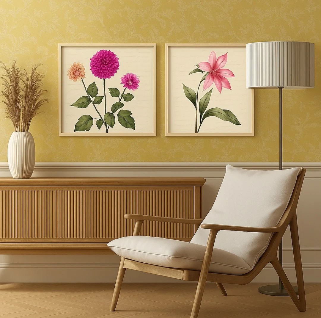 Vintage Botanical Floral Wall Art - Set of 2 - Image 4