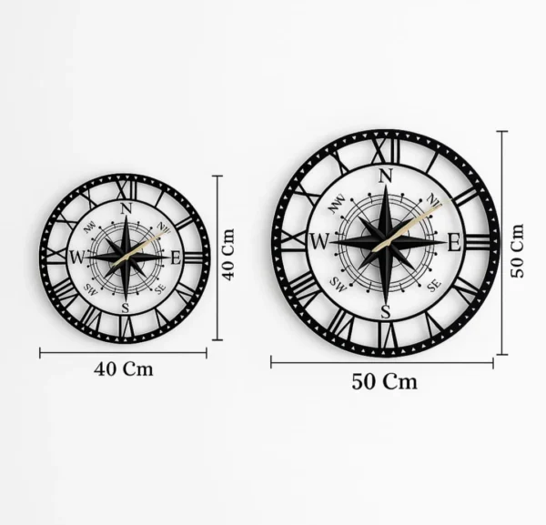 Compass-Inspired Roman Wall Clock - Image 4