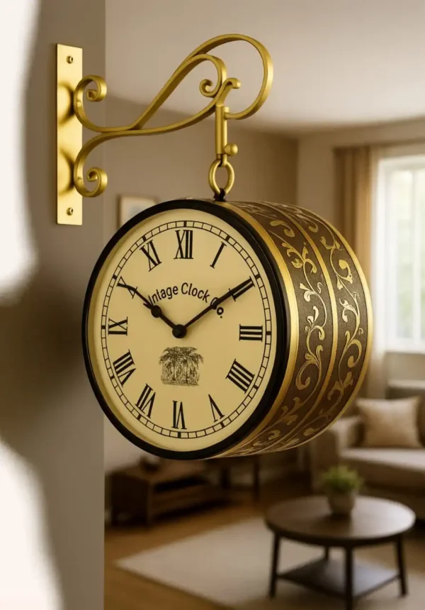Vintage Royal Wall Hanging Double-Sided Clock
