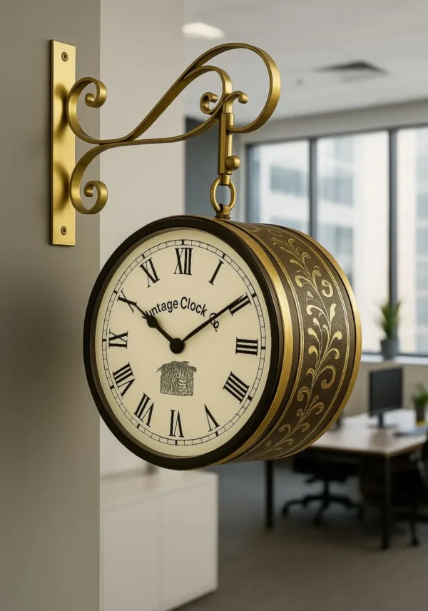 Vintage Royal Wall Hanging Double-Sided Clock - Image 2