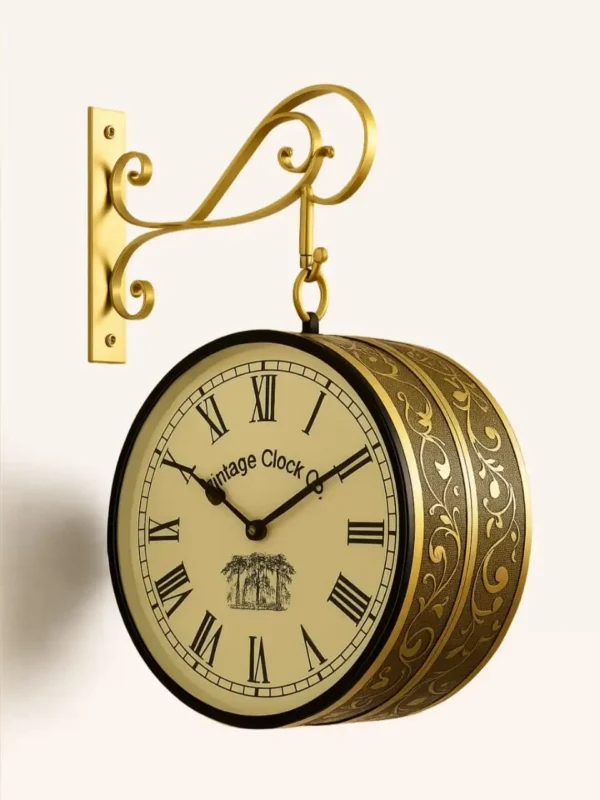 Vintage Royal Wall Hanging Double-Sided Clock - Image 3