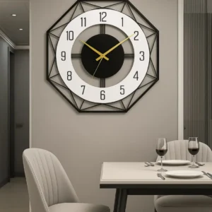 Luxe OctaFrame Geometric Wall Clock