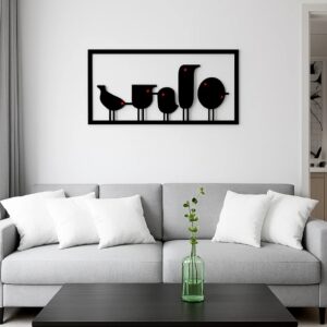 Minimalist Black Metal Bird Wall Art Frame