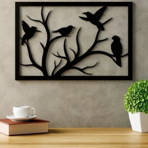 Black Bird Silhouette Metal Wall Art